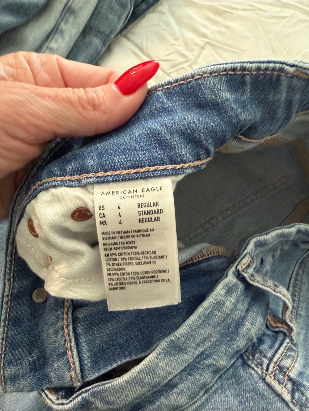 American Eagle curvy super high rise baggy wide leg size 4 R - Picture 6 of 7